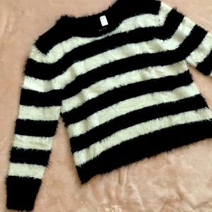 Black & White Fluffy Sweater